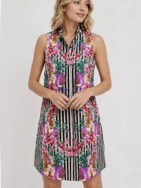 Tuckernuck Floral Sleeveless Collared Dress – Size XL – NWOT – Classic Preppy